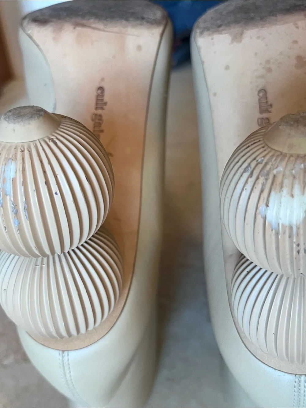 Cult Gaia Pointed-Toe Cream Ankle Booties